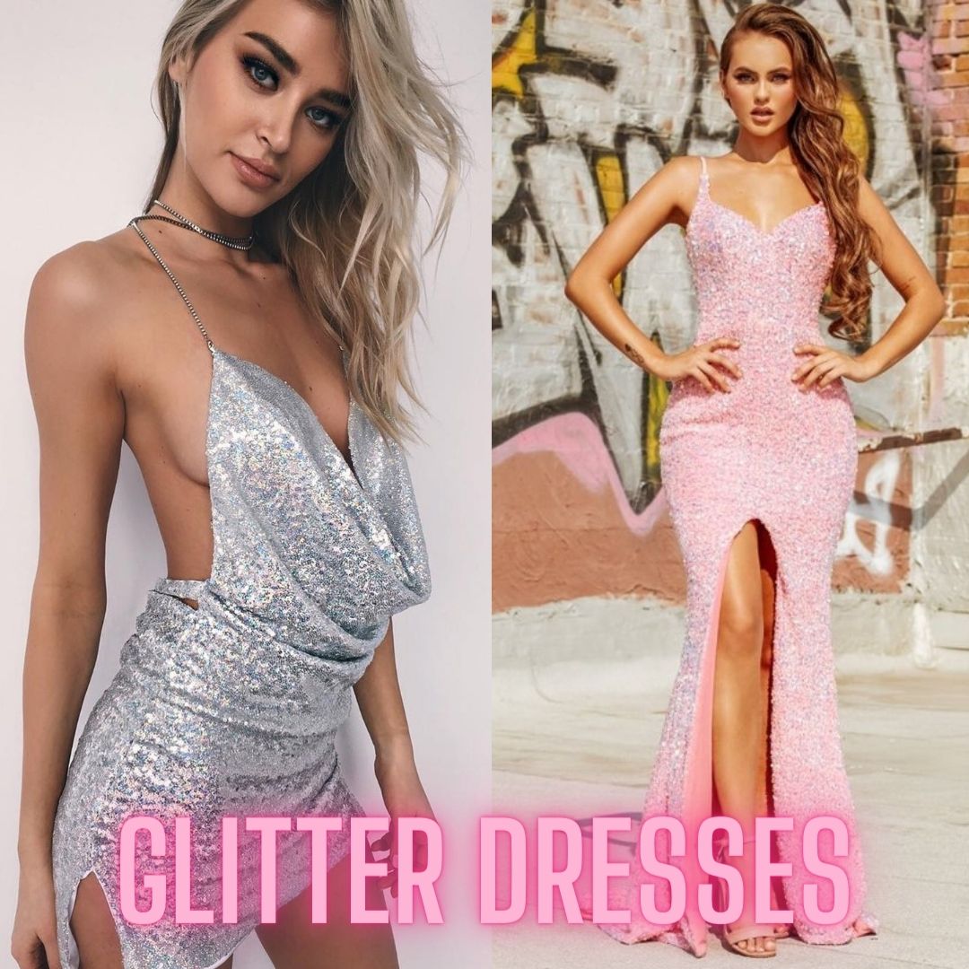 women's sparkly and glitter dresses