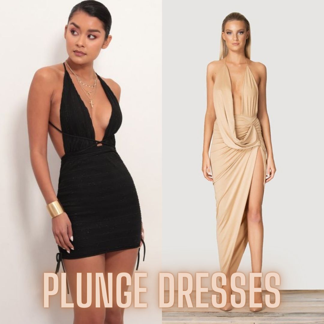 women's plunge dresses