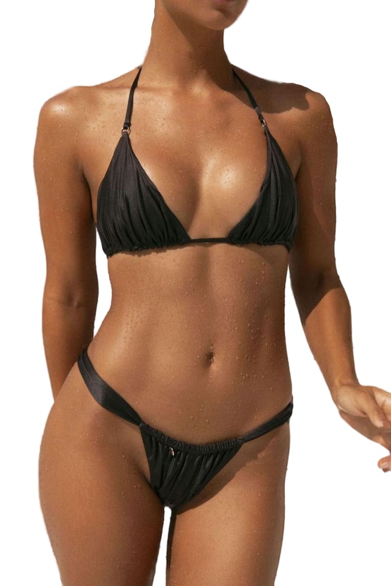 Black Adjustable Slide Bikini Set