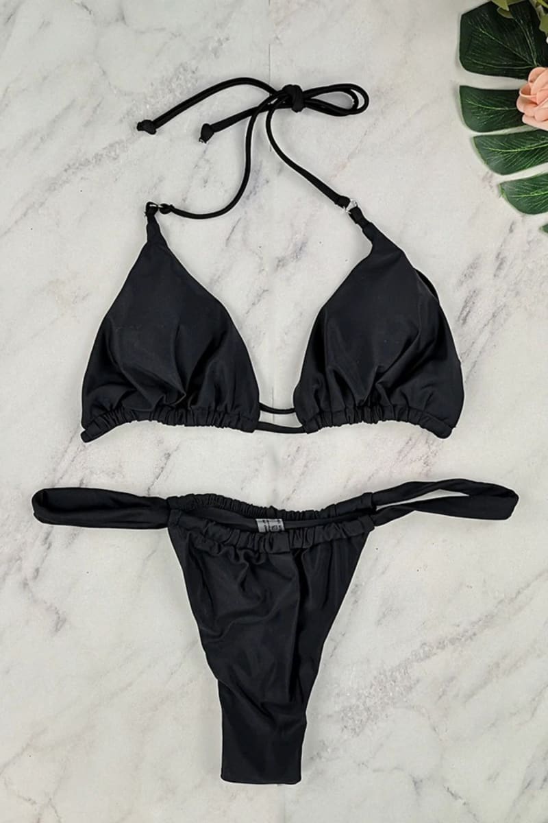 Black Adjustable Slide Bikini Set