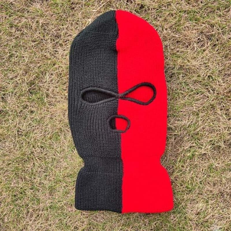 Black And Red Three Holes Ski Mask Balaclava