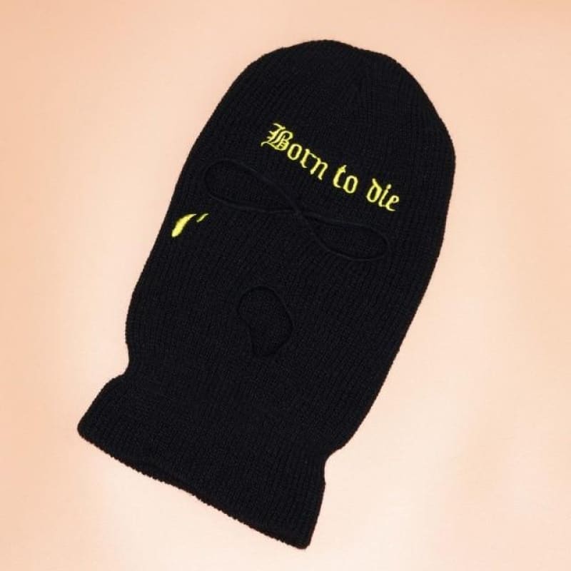 Black Born To Die 3 Holes Ski Mask Black0 / One Size1 Balaclava