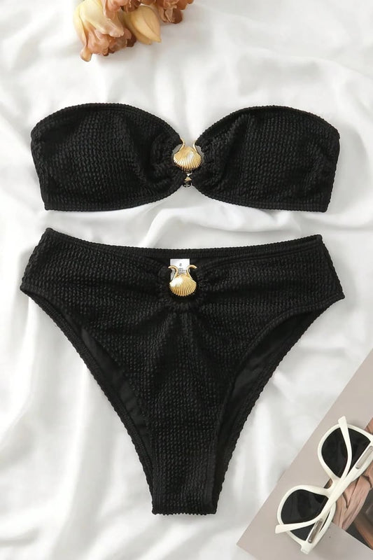 Black Crinkle Bikini