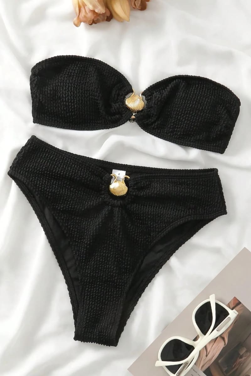 Black Crinkle Bikini