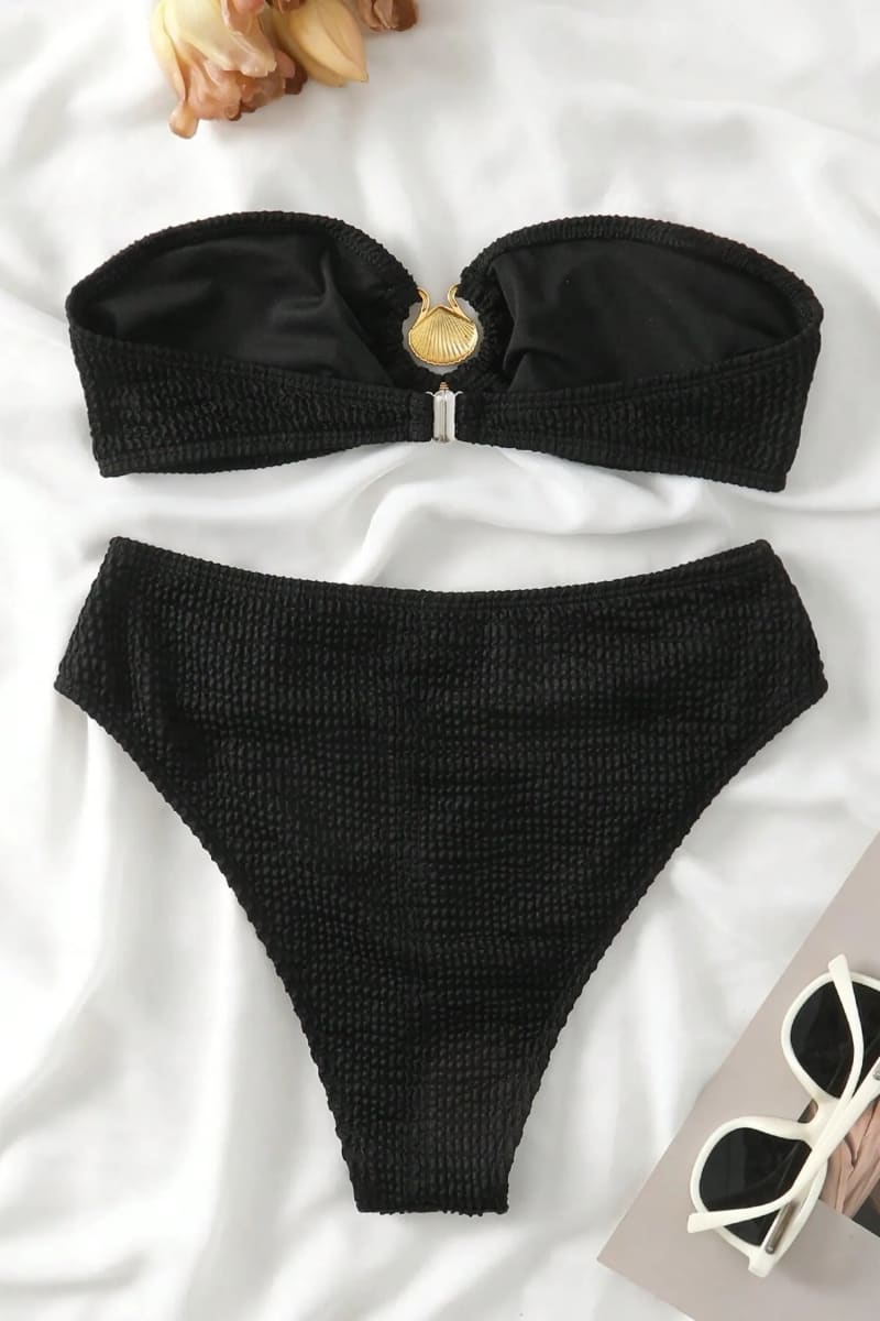 Black Crinkle Bikini