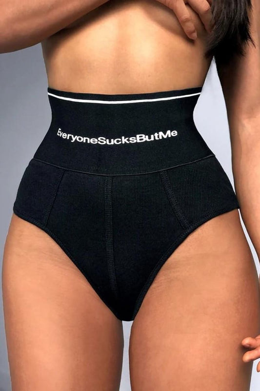 Black High Waisted Brief Underwear