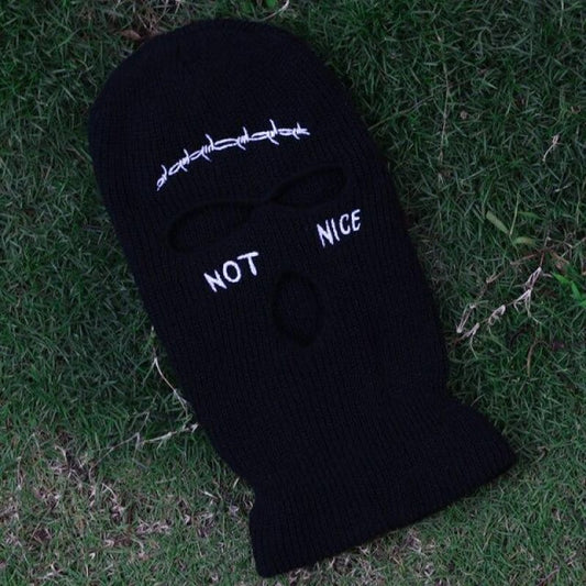 Black Not Nice Stitches Three Holes Ski Mask Balaclava