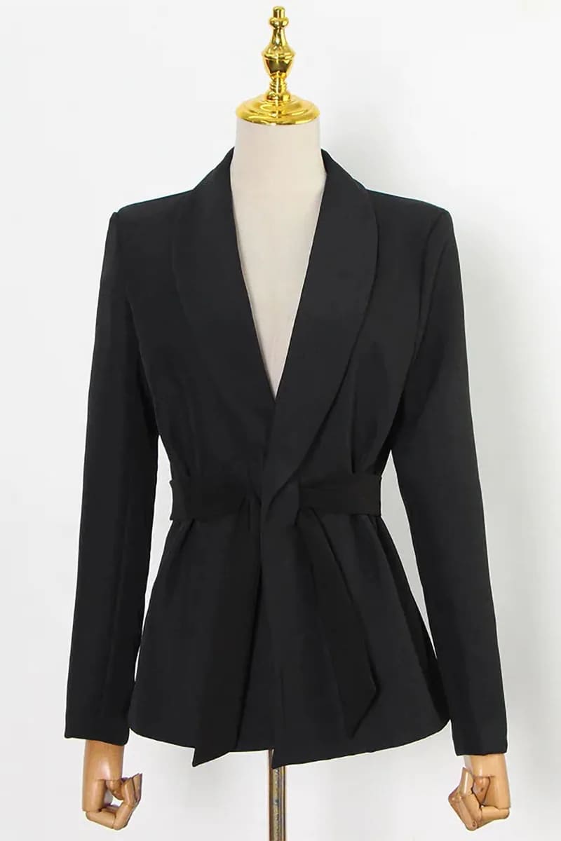 Black Tie Pants Blazer Set