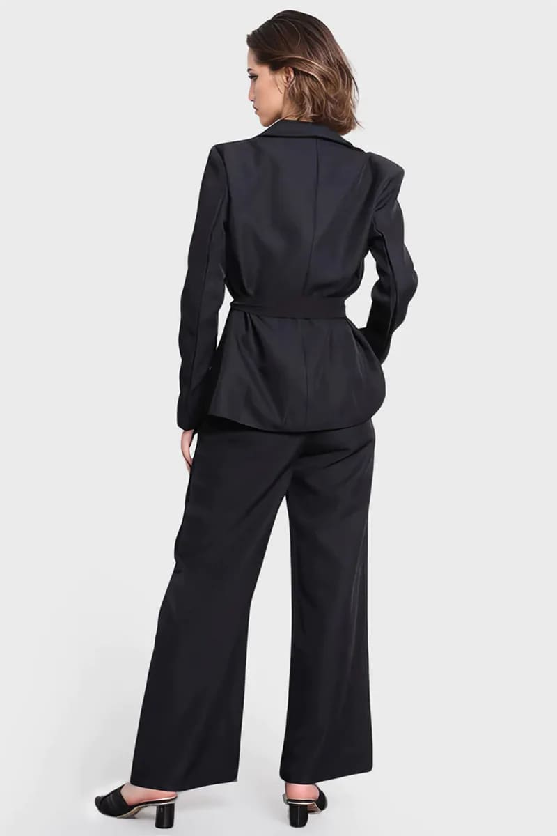 Black Tie Pants Blazer Set