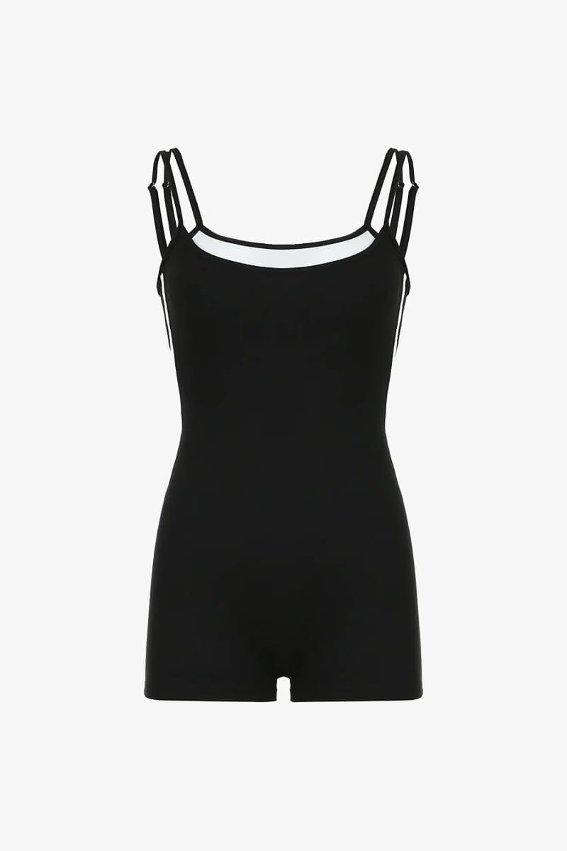 Black Tight Short Romper