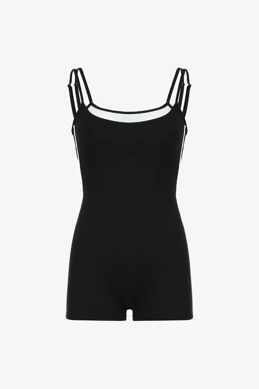 Black Tight Short Romper