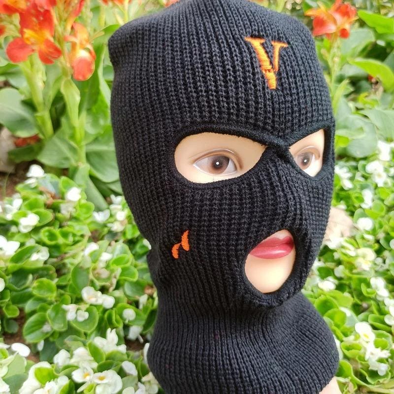 Black Vlone Embroidery 3 Holes Ski Mask Balaclava