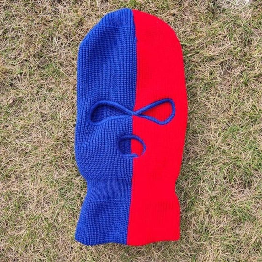 Blue And Red Three Holes Ski Mask Balaclava