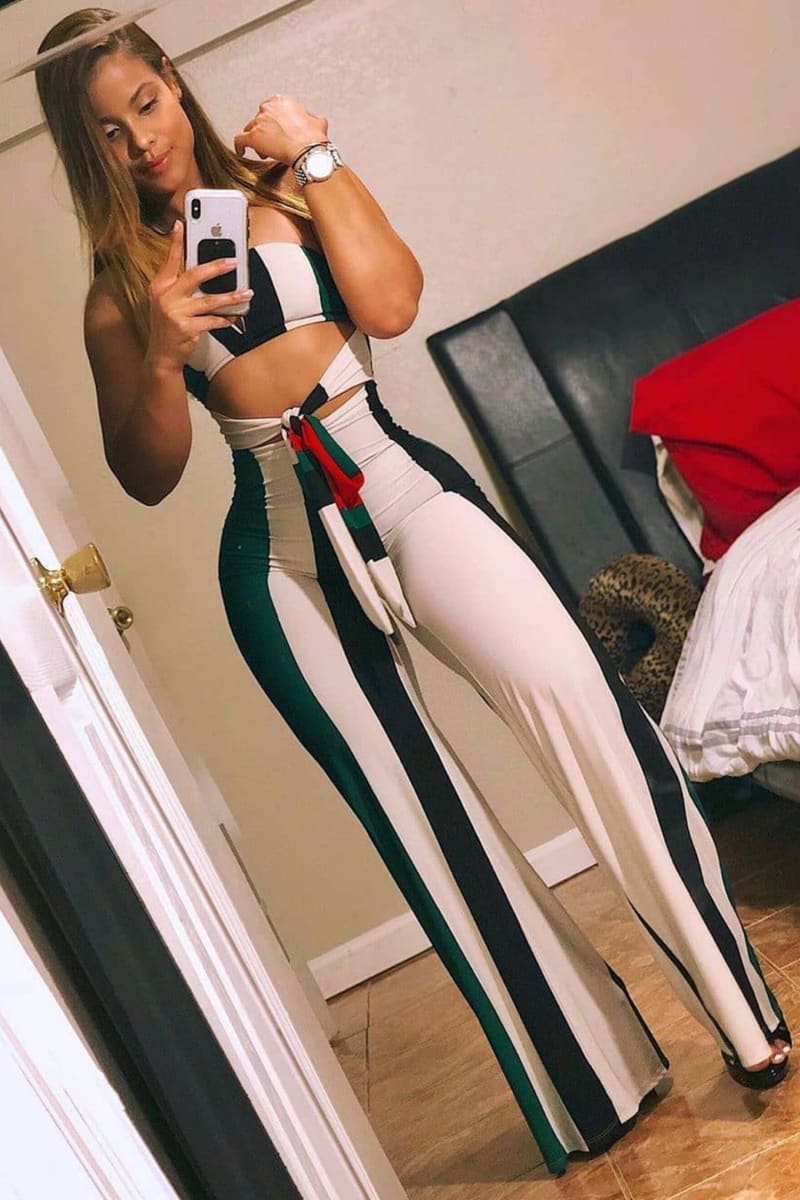 Colorful Stripped Cut Out Flare Jumpsuit S / Jumpsuit