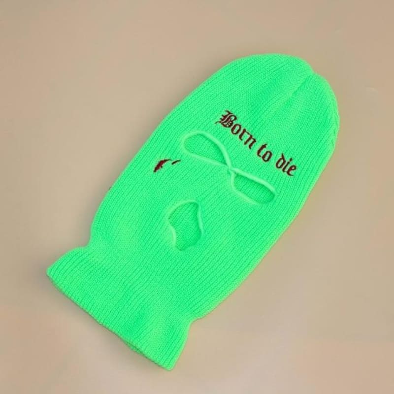 Green Born To Die 3 Holes Ski Mask / One Size Balaclava