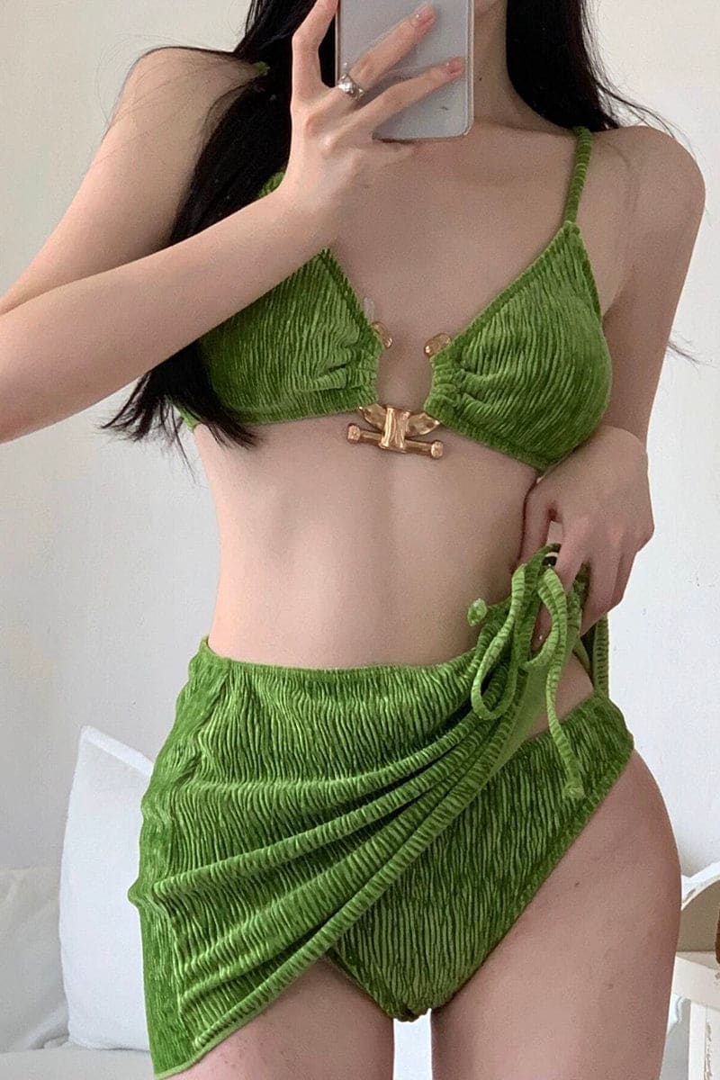 Green Velvet Bikini / S