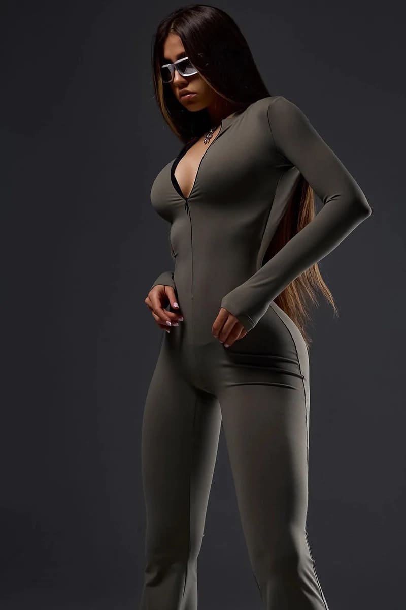 Grey Bell Bottom Jumpsuit