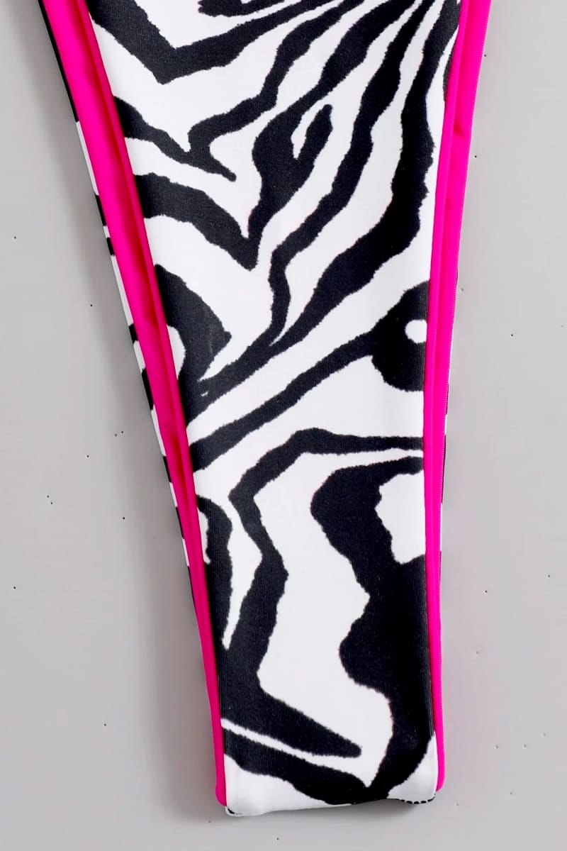 High Cut Zebra Print Swimsuit Monokini