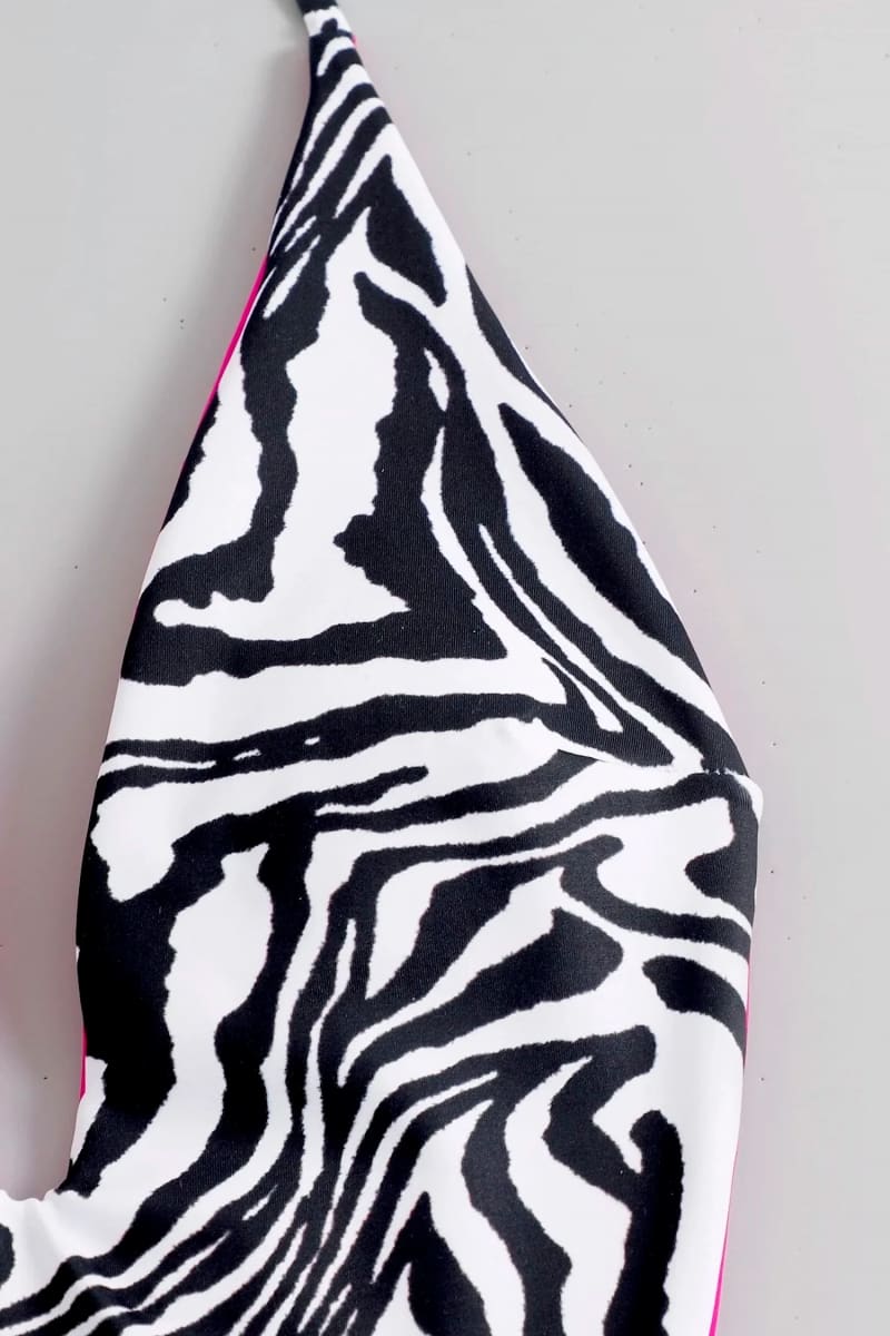 High Cut Zebra Print Swimsuit Monokini