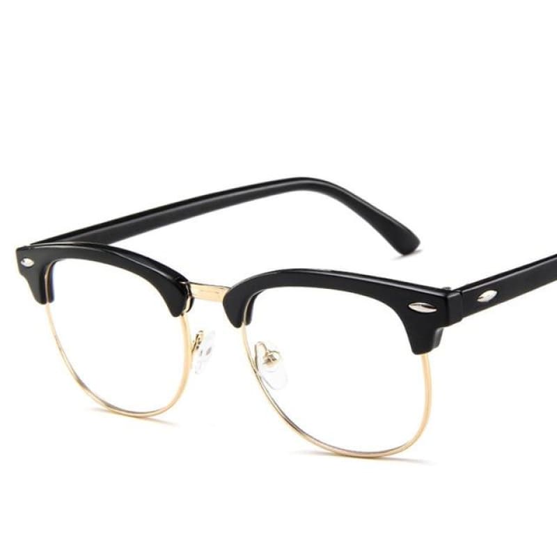 Metal Frame Retro Round Glasses Blackgold-T Glasses