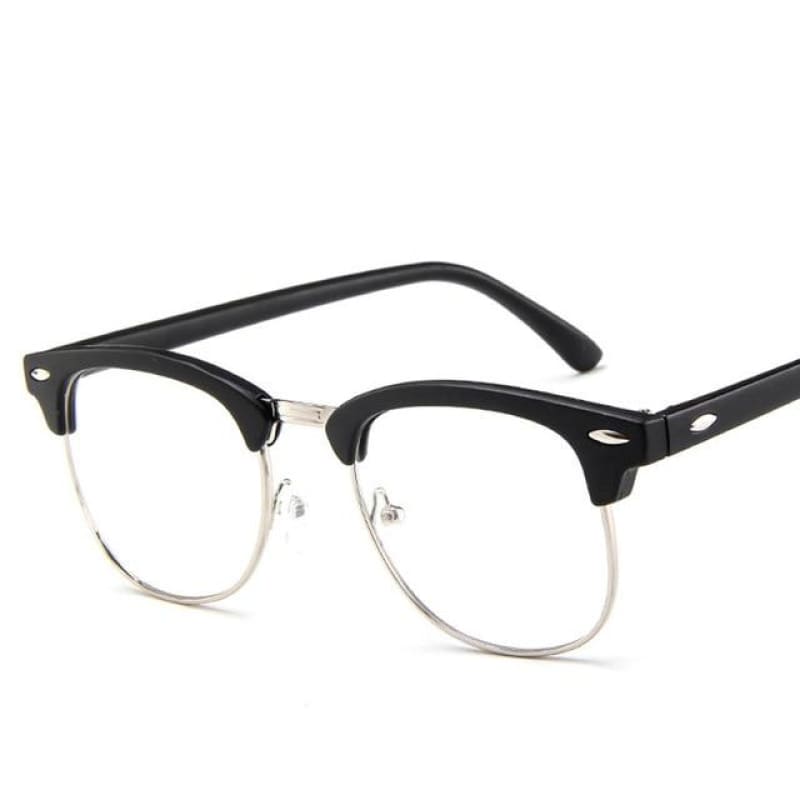 Metal Frame Retro Round Glasses Sandblacksilver-T Glasses