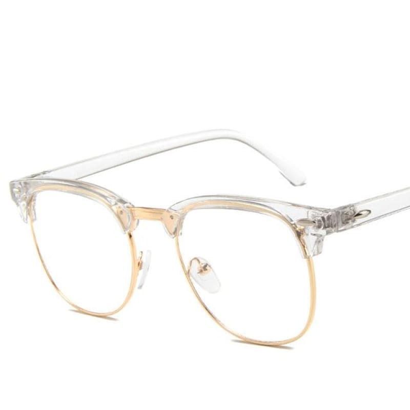 Metal Frame Retro Round Glasses Transparent-T Glasses