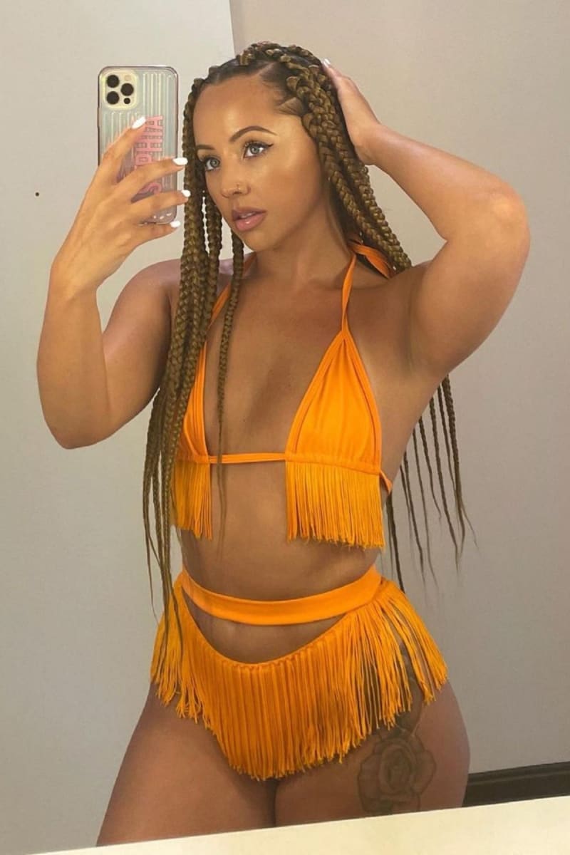 Orange Cut Out Fringe Bikini Bikini