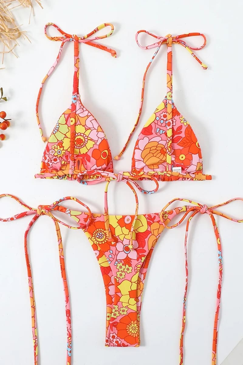 Orange Floral Bikini