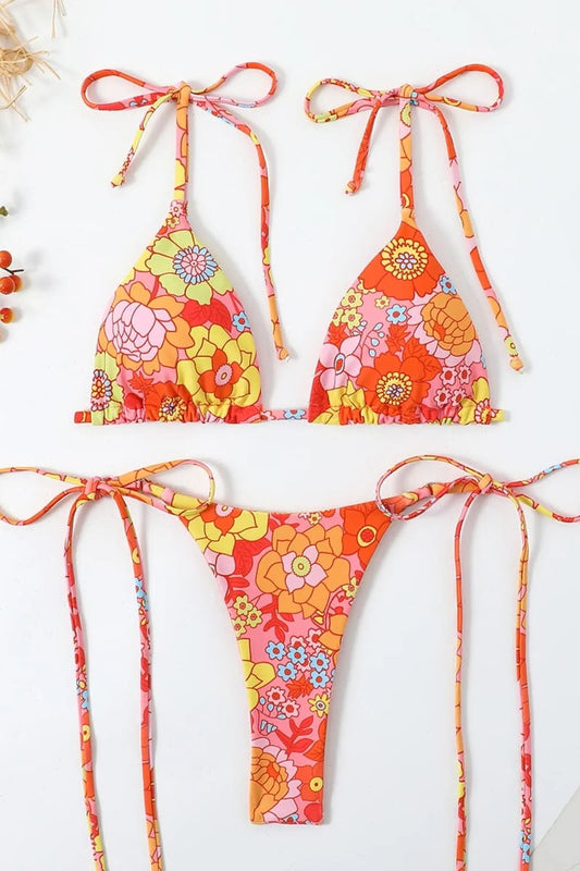 Orange Floral Bikini