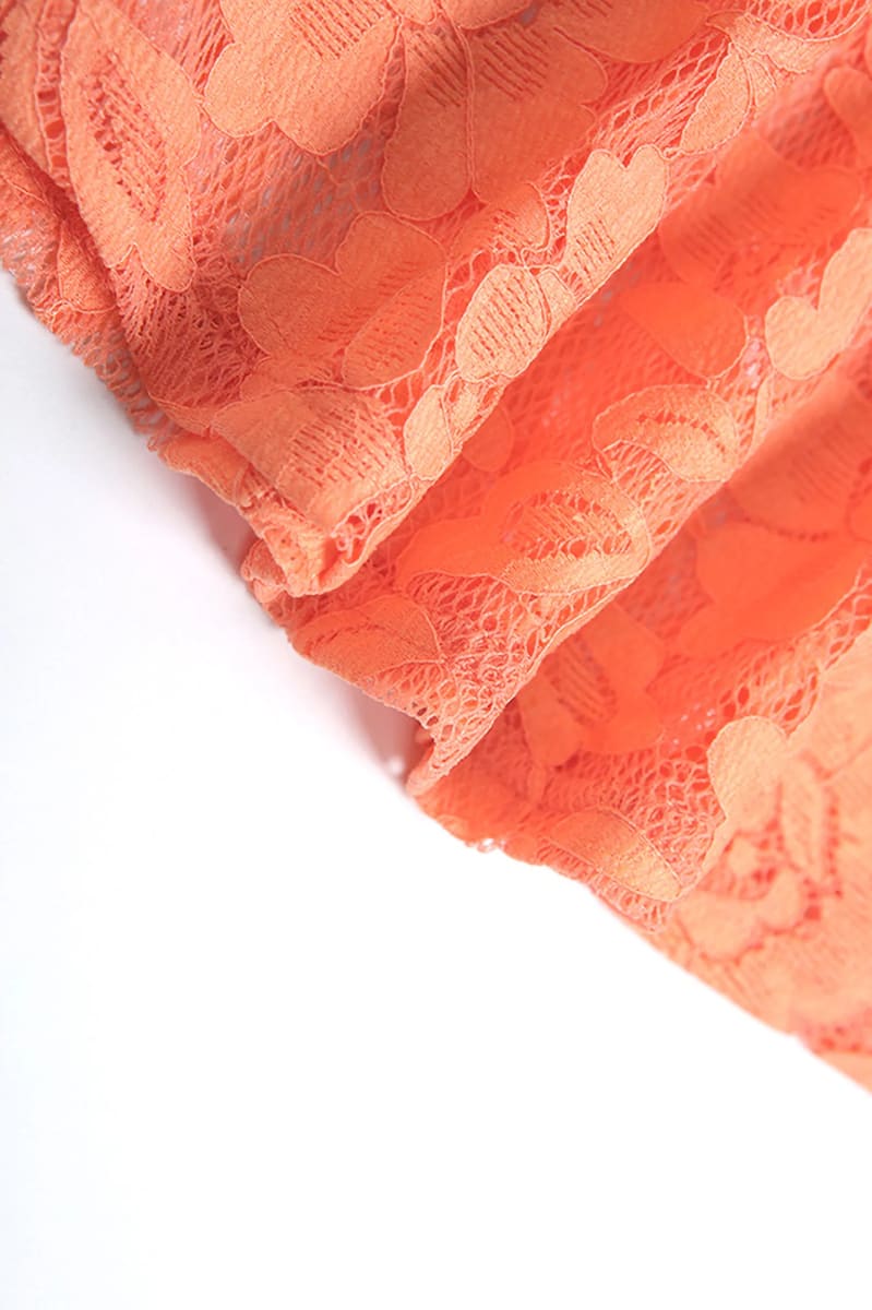 Orange Lace Long Mermaid Dress