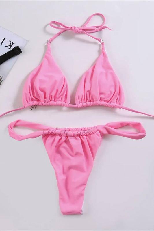 Pink Adjustable Slide Bikini Set