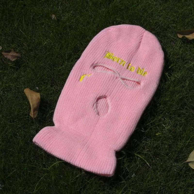 Pink Born To Die 3 Holes Ski Mask / One Size Balaclava