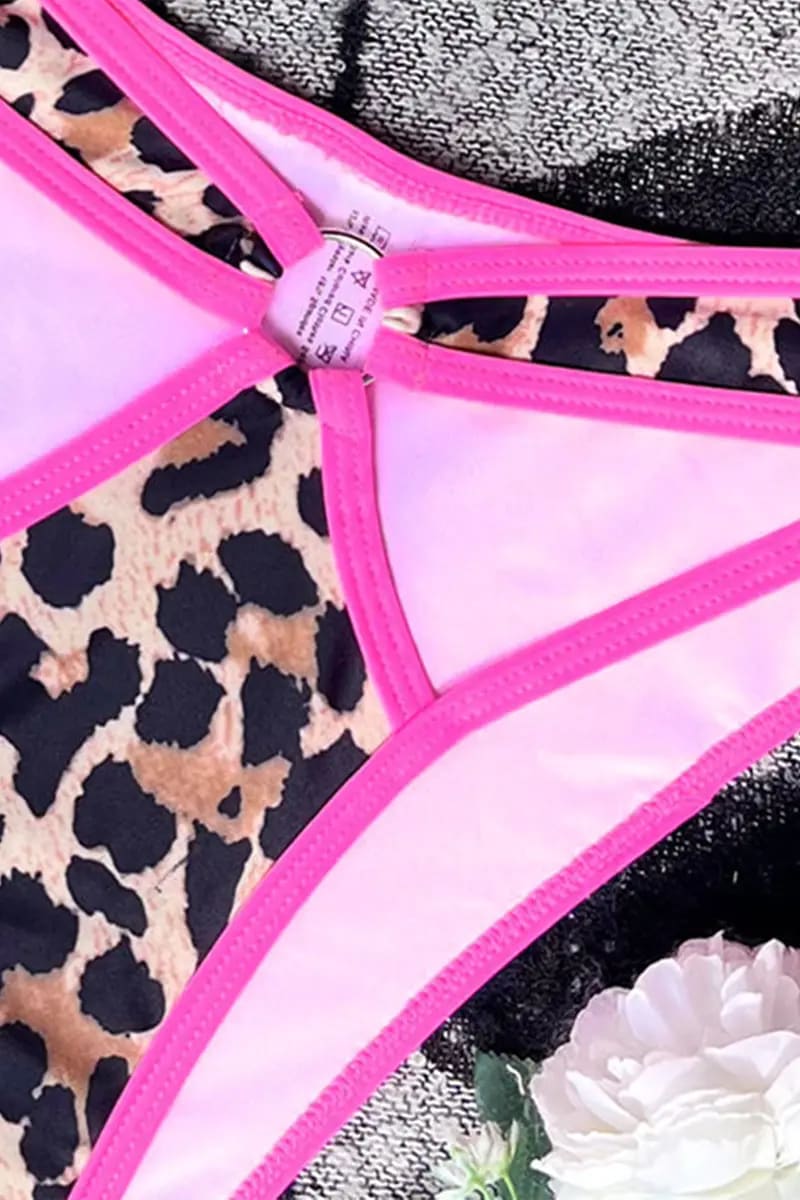 Pink Leopard Print Bikini