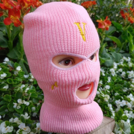 Pink Vlone Embroidery 3 Holes Ski Mask Balaclava