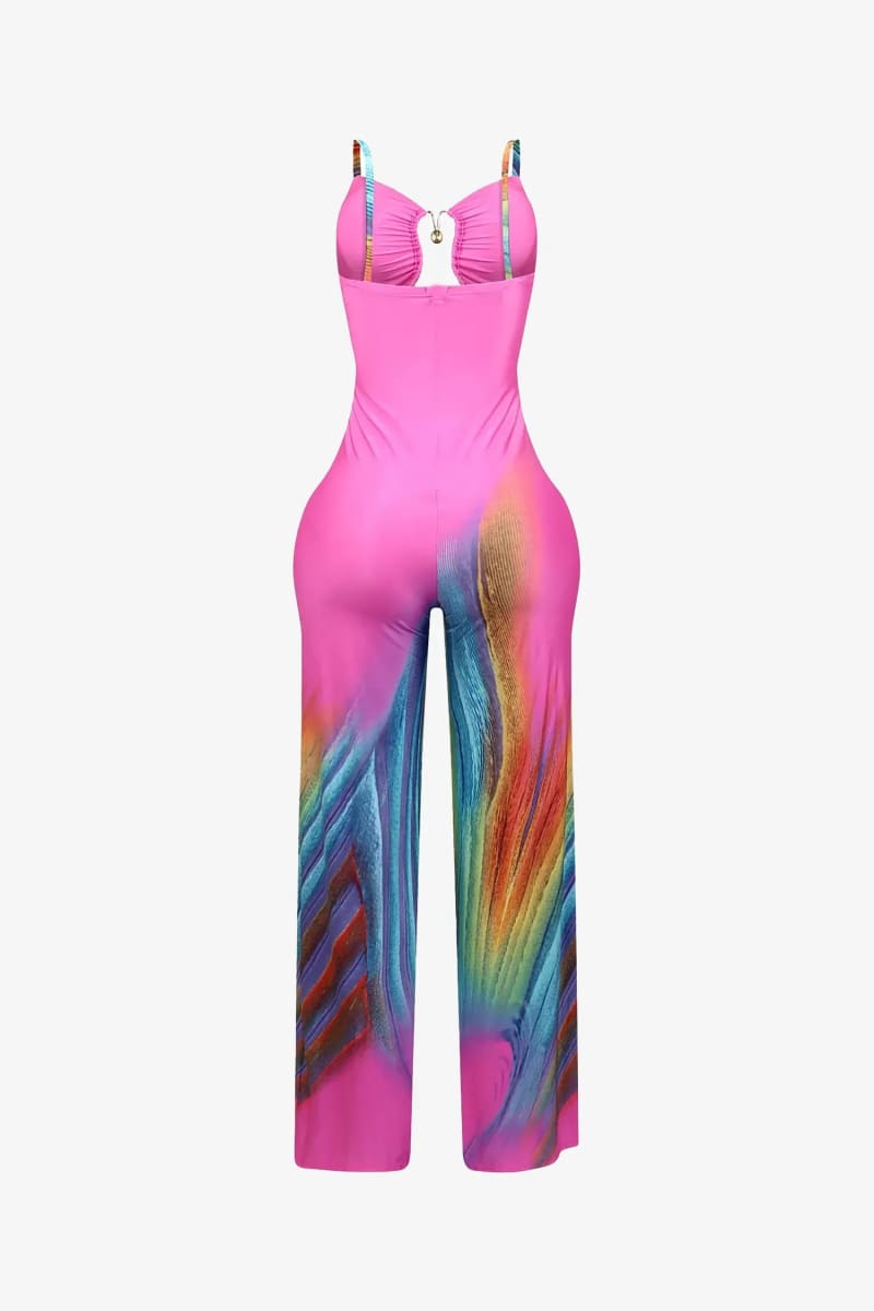 Pink Wide Leg Cut Out Jumpsuit Jumspuit