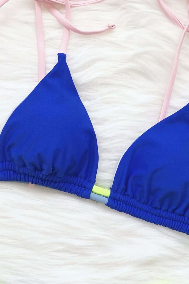 Royal Blue Adjustable Ruched Bikini