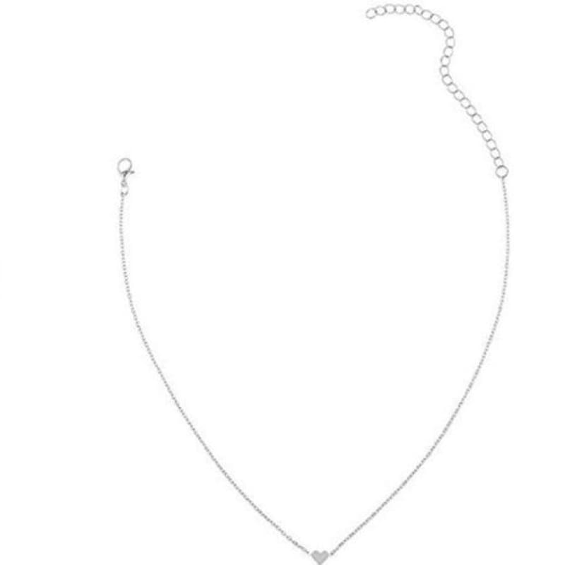 Silver Tiny Heart Shaped Choker Necklace Necklace