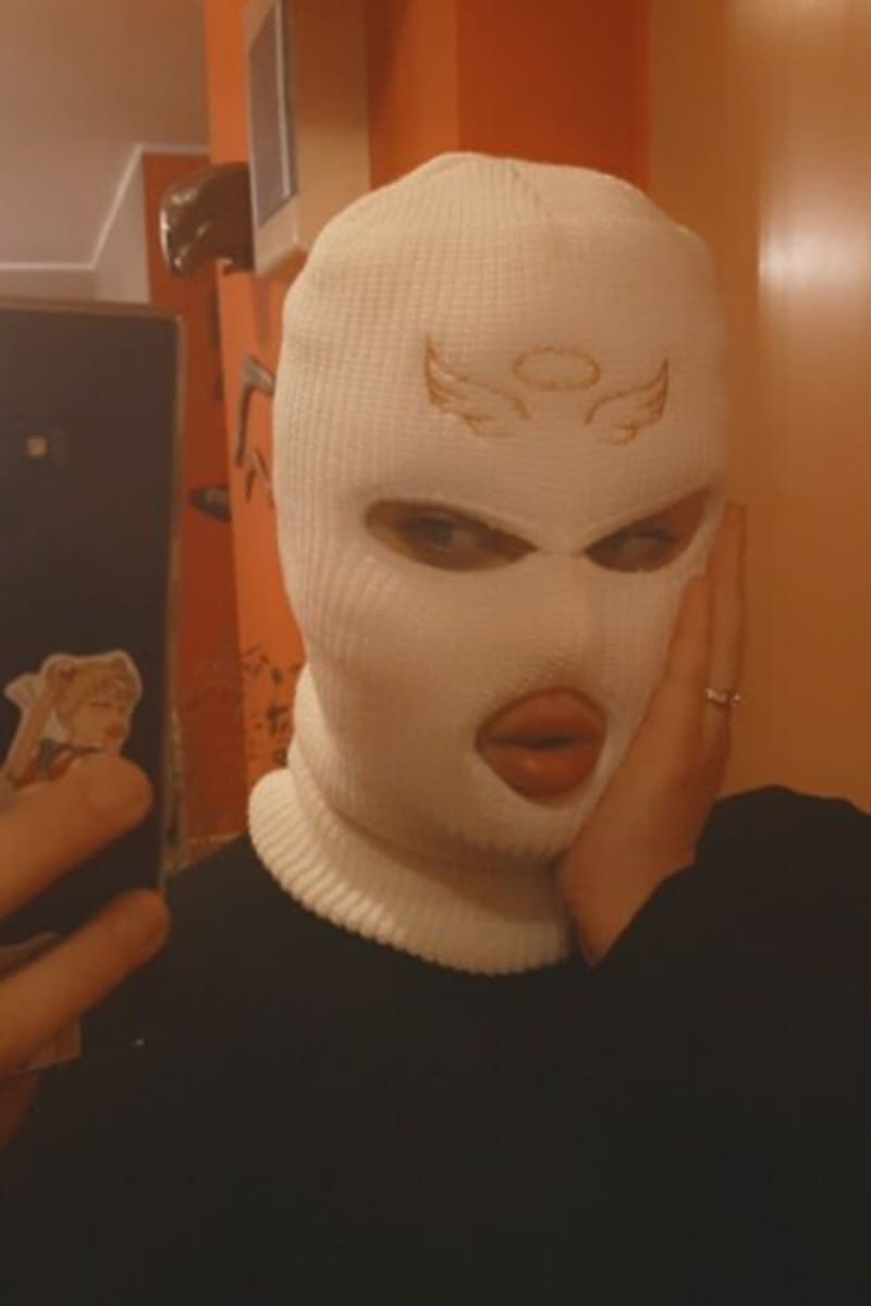 White Angel Wing Embroidery Ski Mask Balaclavas