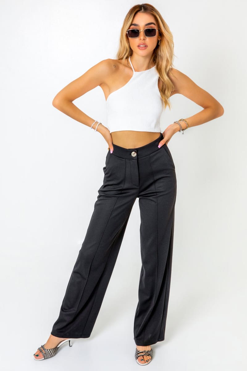 White Asymmetrical Halter One Shoulder Crop Top Shirts & Tops