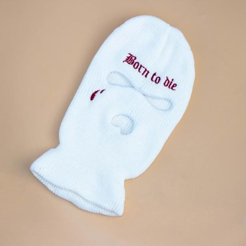 White Born To Die 3 Holes Ski Mask / One Size Balaclava