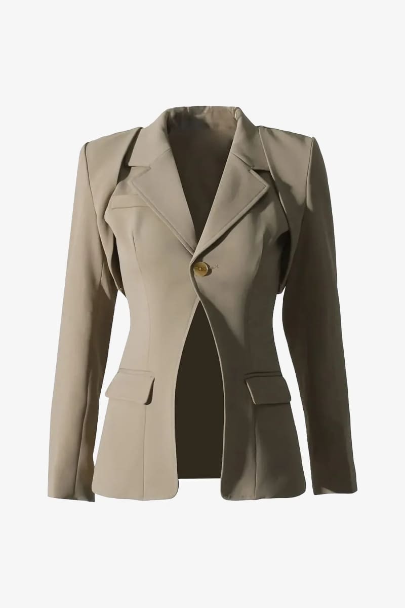 Women’s 3 Piece Beige Pants Suit Set