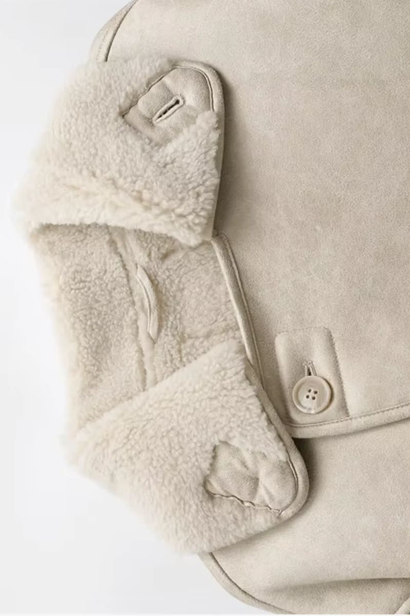 Women’s Beige Suede Shearling Jacket