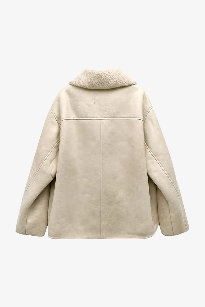 Women’s Beige Suede Shearling Jacket