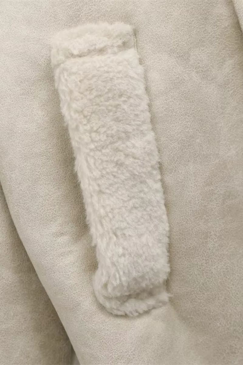 Women’s Beige Suede Shearling Jacket