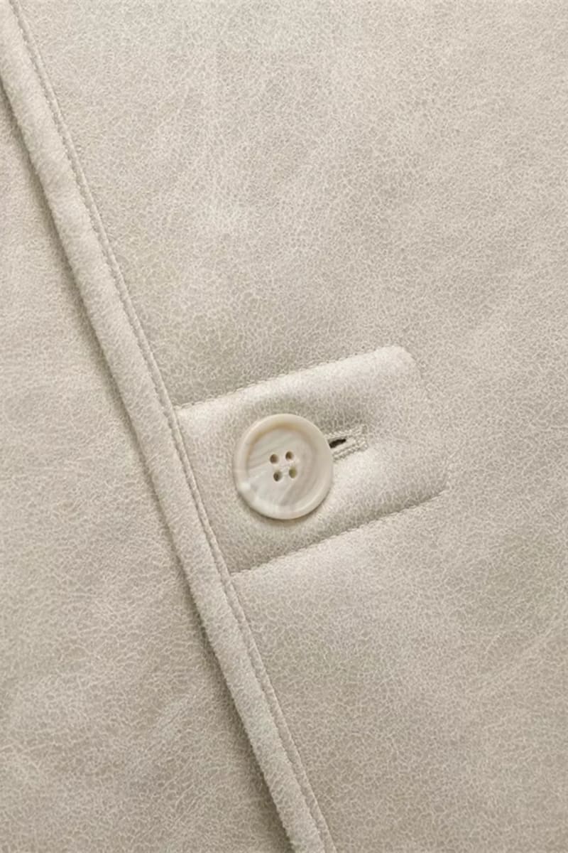 Women’s Beige Suede Shearling Jacket