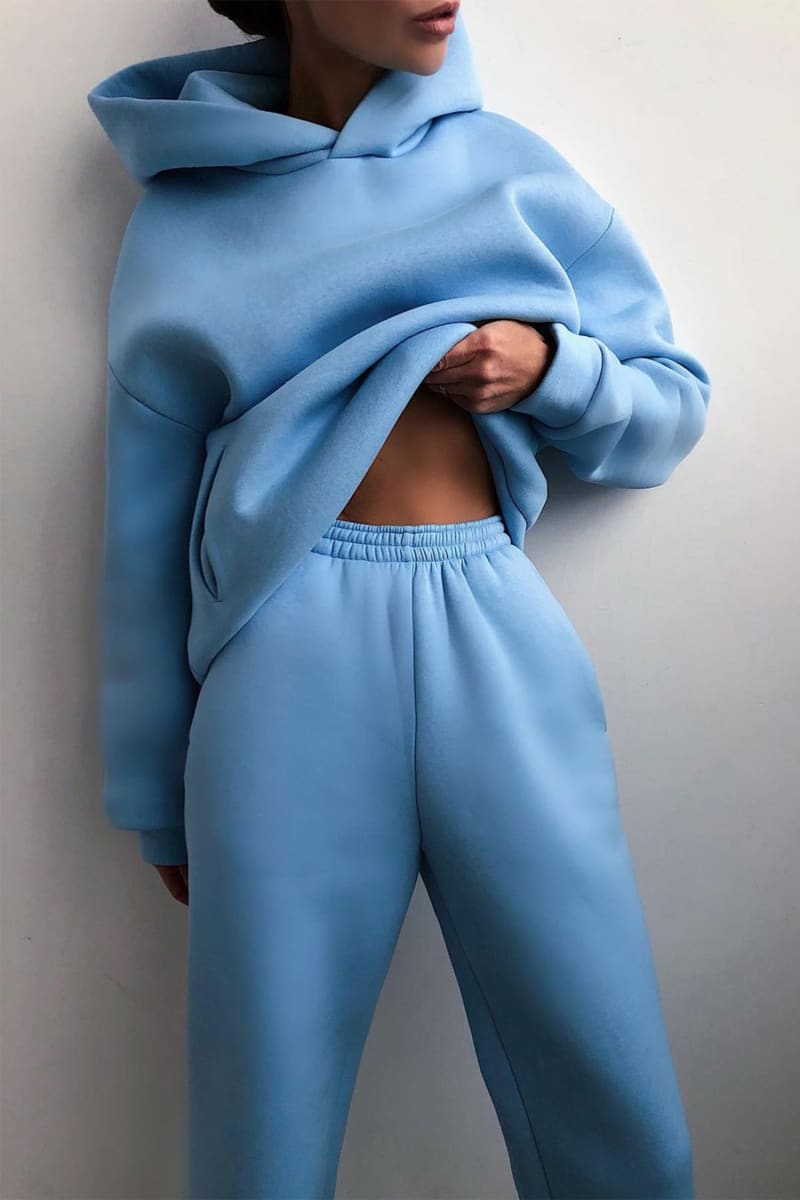 Women’s Blue Hooded Loungewear Set S / Outfit Sets