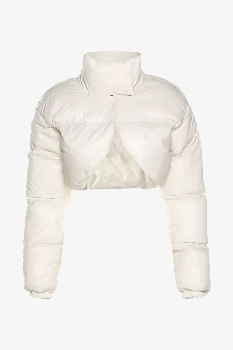 Women’s Cream Cropped Bolero Puffer Jacket Coats & Jackets