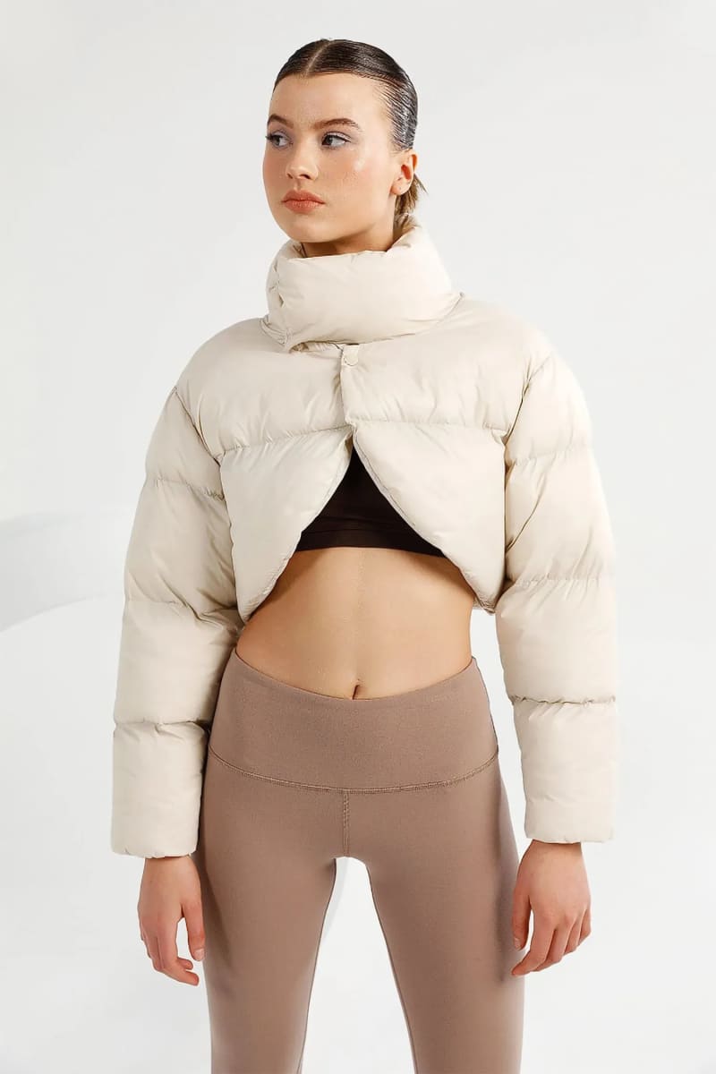 Women’s Cream Cropped Bolero Puffer Jacket / S Coats & Jackets