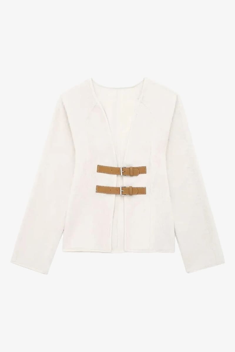 Women’s White Wool Cardigan Jacket